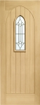 Westminster External Veneered Oak Door with Black Caming